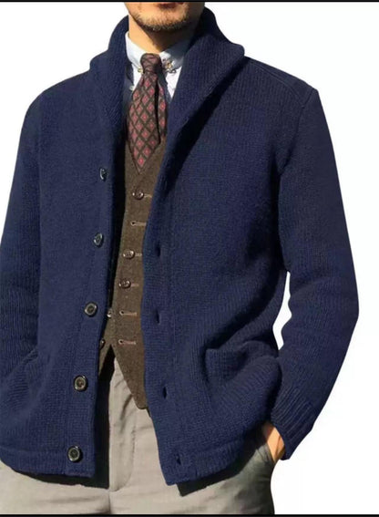 Herren Strickjacke Modern Schalkragen Casual