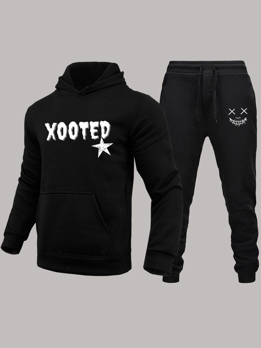 Herren Hoodie Jogginghose Set Modern Auffällig Streetwear