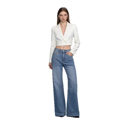 Damen Blazer Slim Fit Elegant Kurz
