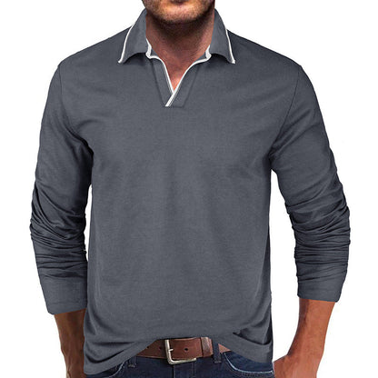 Herren Polo Langarmshirt Modern mit Stilvollem Kragen