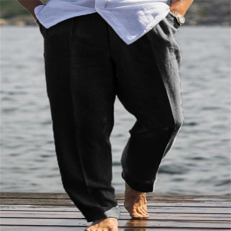 Herren Leinenhose Leicht Lässiger Schnitt Sommerhose