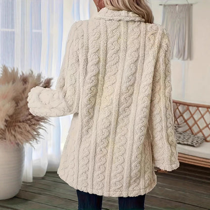 Damen Strickjacke Warm Kuschelig Mit Knöpfen