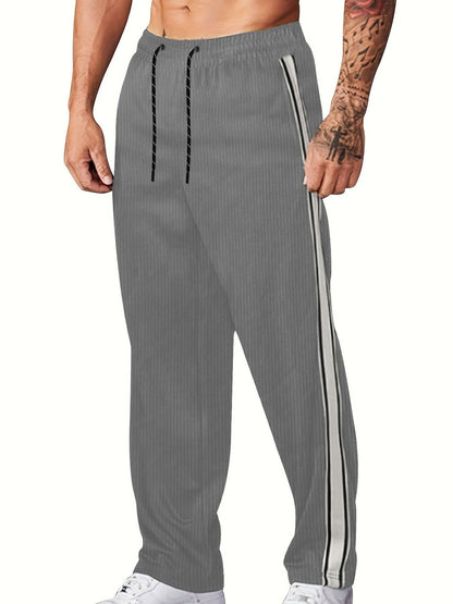 Herren Hosen Streifenmuster Elastisch Bequem