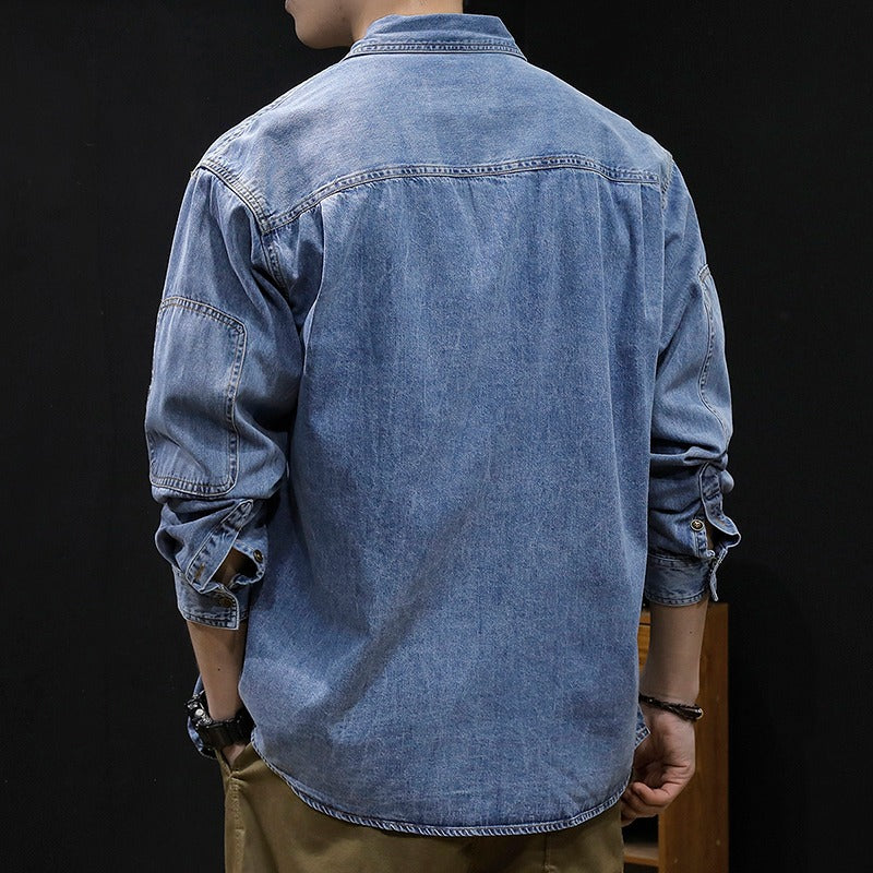 Herren Denim-Jacke Lässig Modern mit Brusttaschen
