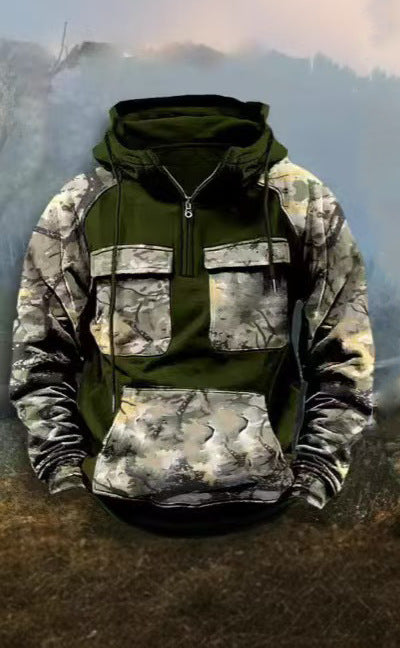 Herren Camo Kapuzenpullover Funktionsshirt Sportlich