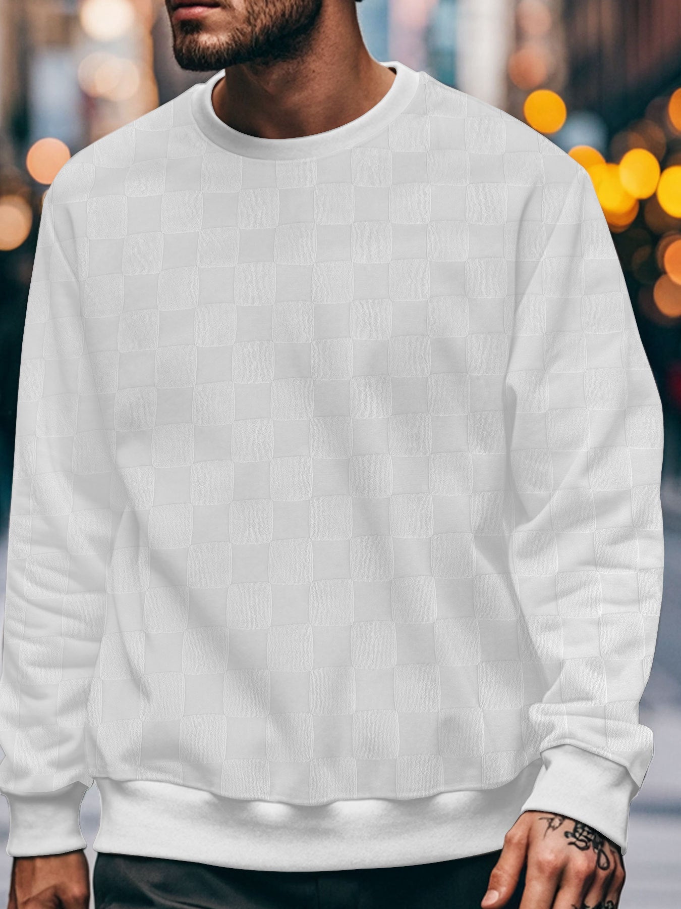 Herren Sweatshirt Modern Strukturdessin GrauUrban