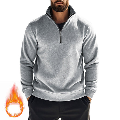 Herren Fleece-Pullover Warm Halbzipper Hochkragen