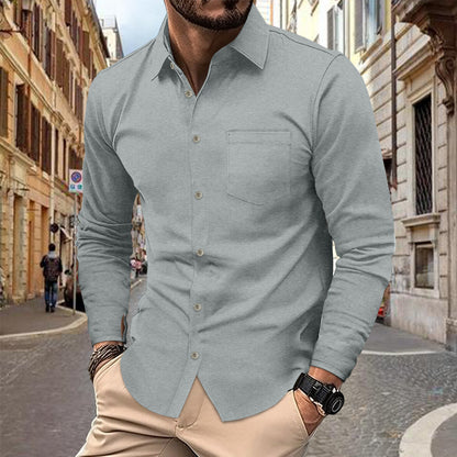 Herren Hemd Langarm Modern Struktur Design