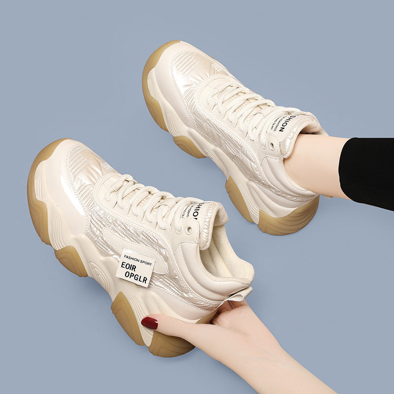 Damen Sneaker Sportlich Ergonomisch Glänzend