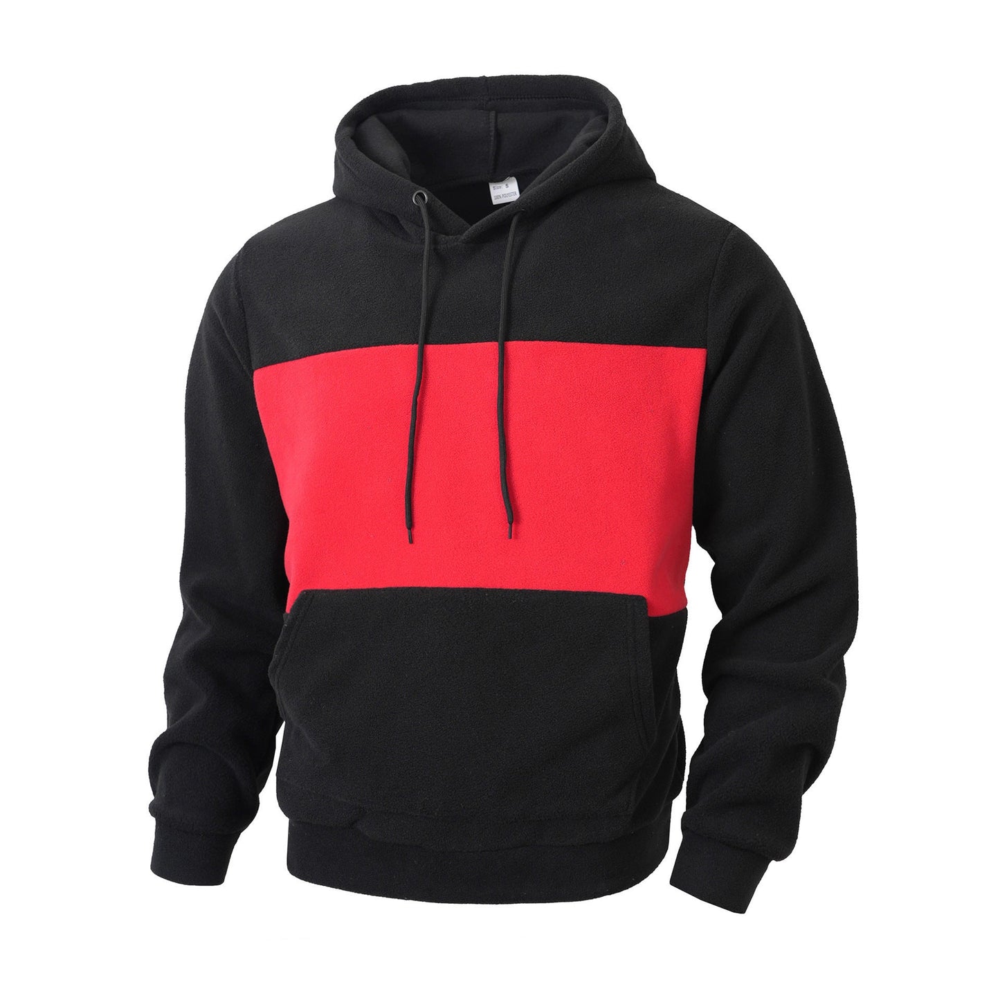 Herren Fleece-Hoodie mit Farbblock-Design und Seitentaschen