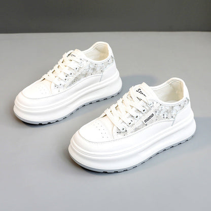 Damen Plateau Sneaker High Heel Sportschuh Trendy