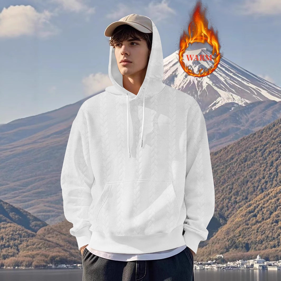 Herren Fleece Pullover Kapuzenjacke atmungsaktiv Warm