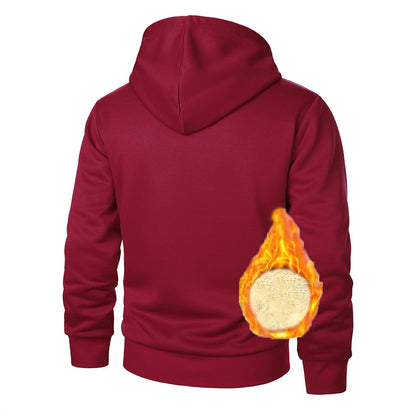 Herren Fleece-Jacke Warm Kapuzenjacke Mit Taschen