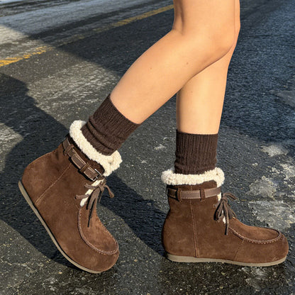 Damen Boots Warm Kuschelig Verstellbar Winter
