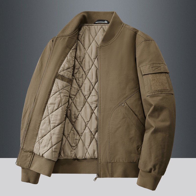 Lederjacke Herren Lässig Schwarz Mit Futter