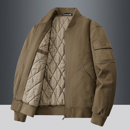 Lederjacke Herren Lässig Schwarz Mit Futter
