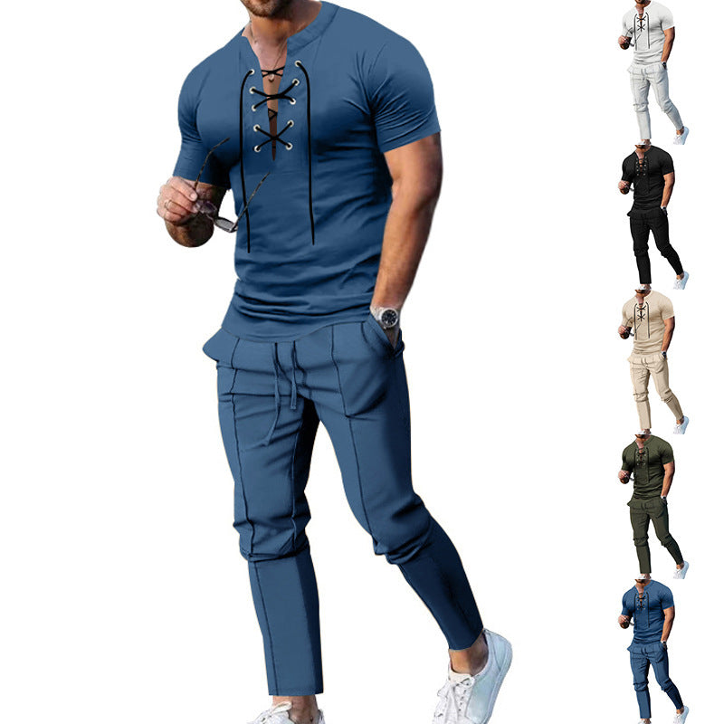 Herren Freizeit-Set mit lässigem Oberteil und bequemen Joggerhosen - BerlinGlamour