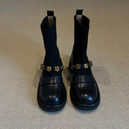 Damen Stiefel Ankle Boots Schnürsenkel Elegante Schwarz