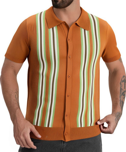 Herren Hemd Kurzarm Streifen Modern Berlin Style