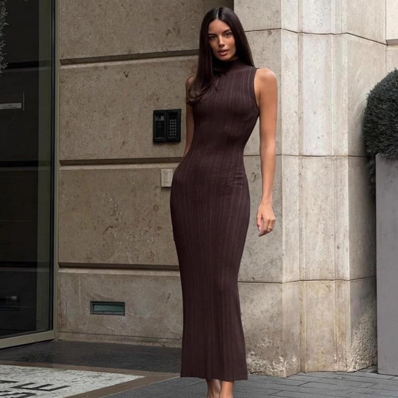 Damen Maxikleid Satin Elegant Enganliegend - BerlinGlamour