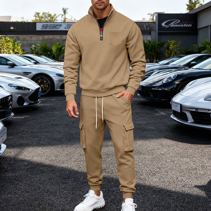 Herren Sportanzug Modern Sportlich Grau - BerlinGlamour