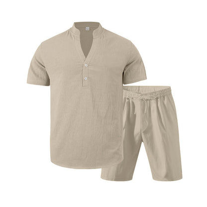 Herren Kurzarm Set Elegant Bequem Mit Knopfleiste