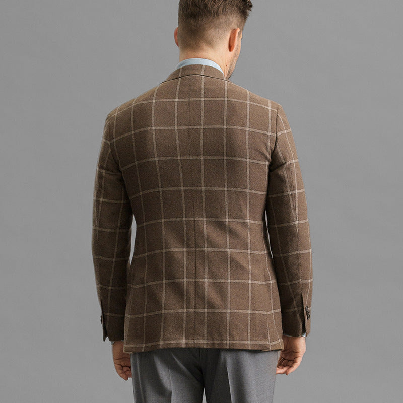 Herren Wollblazer Kariert Klassisch Elegant