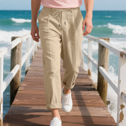 Herren Strandhose Leicht Atmungsaktiv mit Kordelzug und Seitentaschen