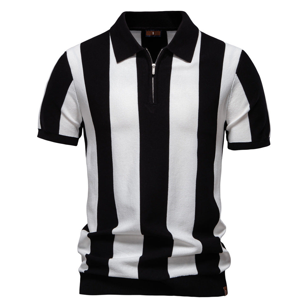 Herren Polo-Shirt Streifenmuster Modern Baumwolle