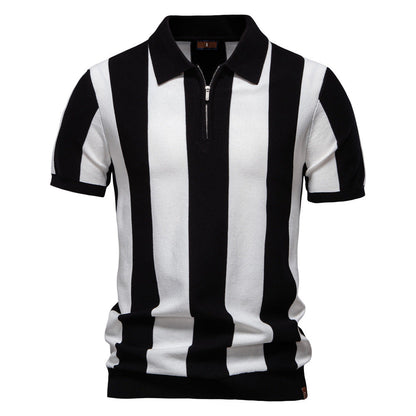 Herren Polo-Shirt Streifenmuster Modern Baumwolle