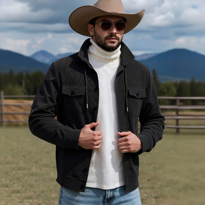 Herren Cordjacke Praktisch mit Brusttaschen und Kordelzug Modern