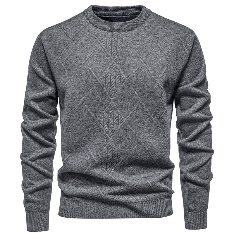 Herren Strickpullover Rundhals Klassisch Rautenmuster