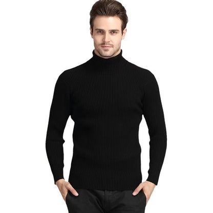 Herren Rollkragenpullover Feinripp aus Merino-Wolle
