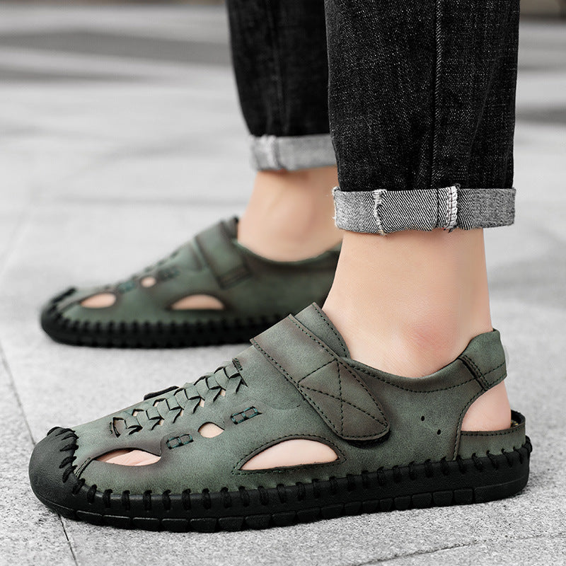 Herren Leder-Sandalen Rutschfest Komfortabel Sommer