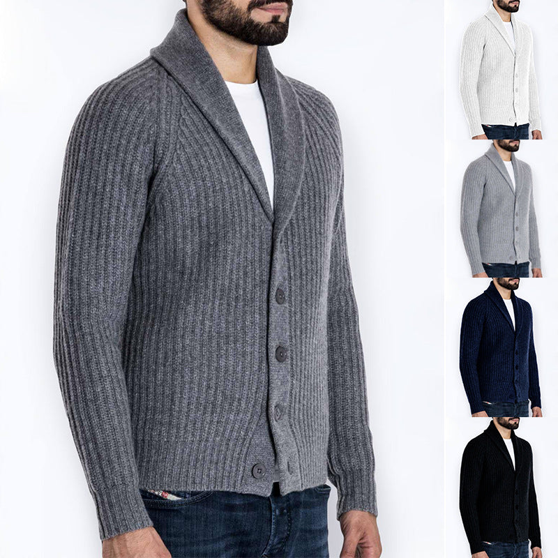 Herren Strickjacke Modern Schalkragen Übergröße - BerlinGlamour