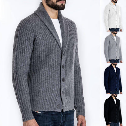 Herren Strickjacke Modern Schalkragen Übergröße - BerlinGlamour