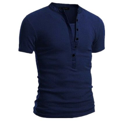 Herren Kurzarmshirt Modern mit Knöpfen und Steppkragen