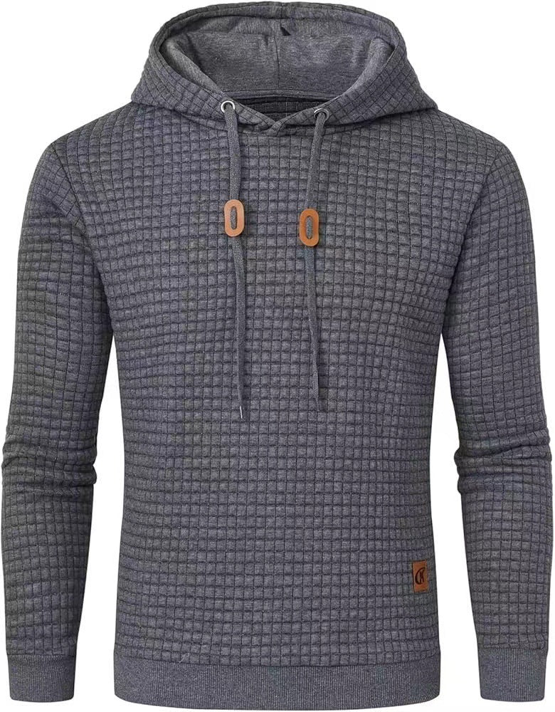 Herren Kapuzenpullover Strukturiert Modern Grau