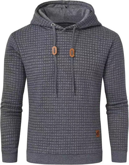 Herren Kapuzenpullover Strukturiert Modern Grau