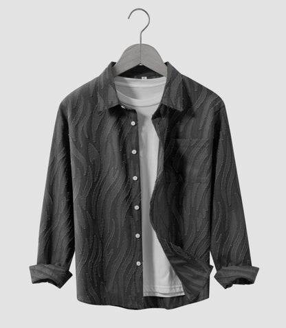 Herren Hemdjacke Lässig Design Modern