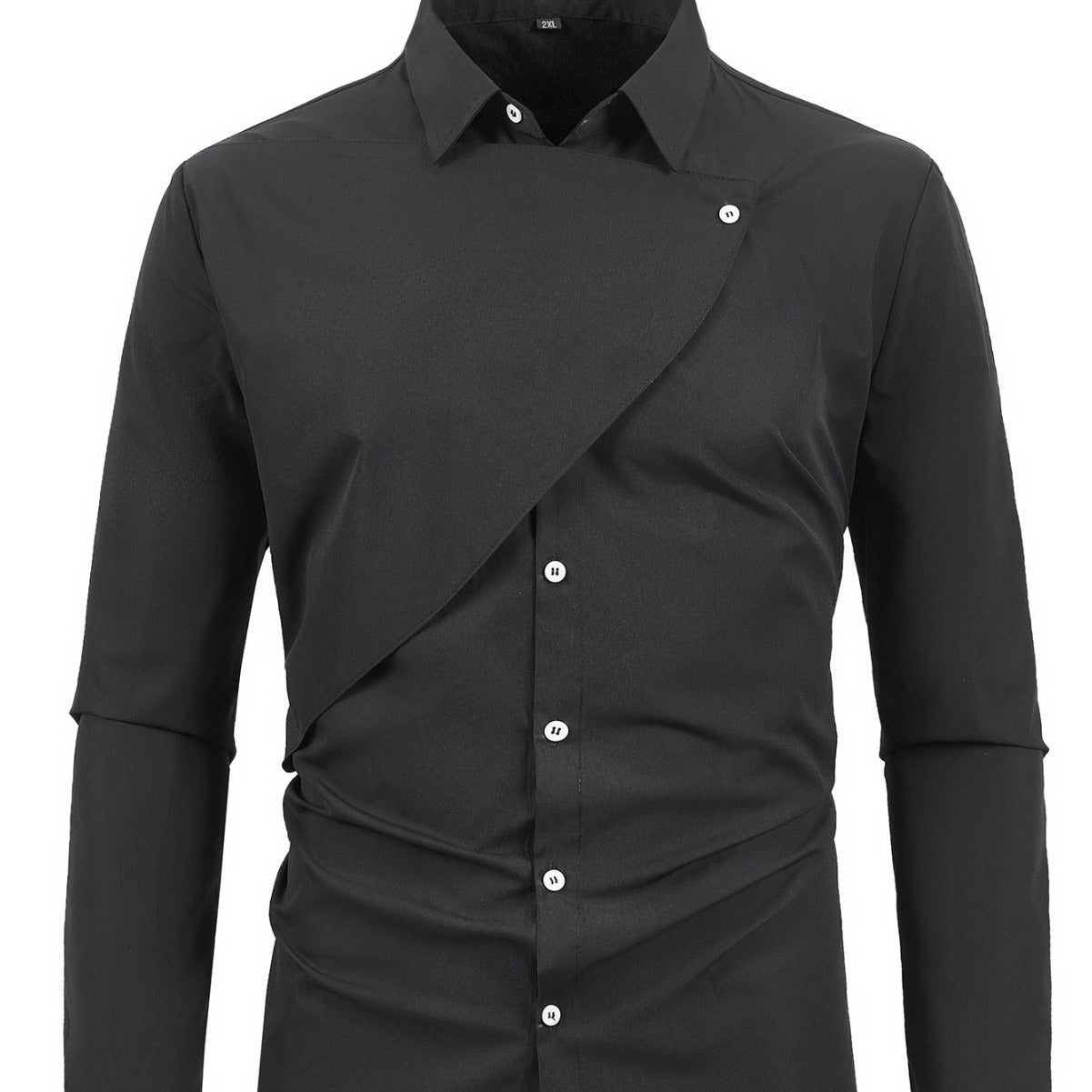 Herren Langarmhemd Asymmetrisch Modern Trendy - BerlinGlamour