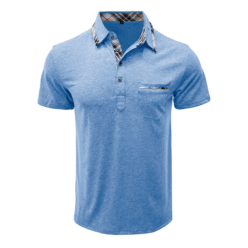 Herren Polohemd Kurzarm Karomuster Modern Berlin Style