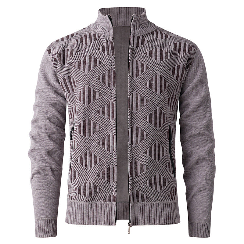 Herren Strickjacke Modern Strukturdesign Reißverschluss