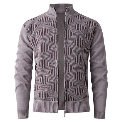 Herren Strickjacke Modern Strukturdesign Reißverschluss