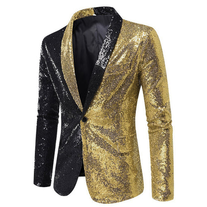 Herren Glitzerjacke Modern Schnitt Funkelnd
