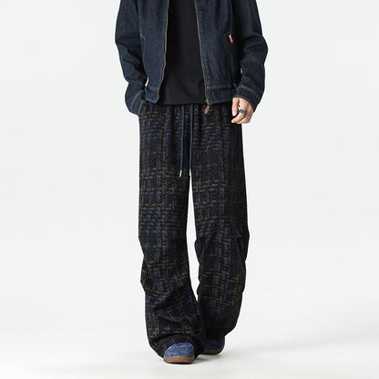Herren Hose Relaxed Fit kariert mit verstellbarem Bund