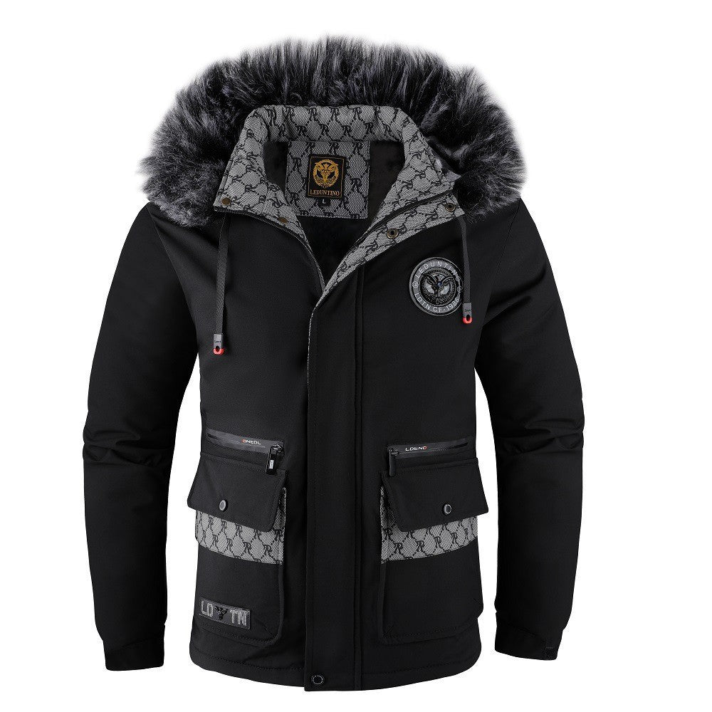 Herren Winterjacke Isoliert Wasserdicht Abnehmbarer Kragen - BerlinGlamour