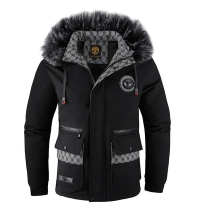 Herren Winterjacke Isoliert Wasserdicht Abnehmbarer Kragen - BerlinGlamour