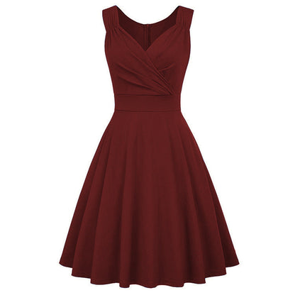 Elegantes Damen A-Linien Kleid Tailliert Mit Wickeldetail