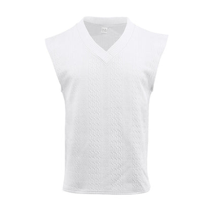 Herren Stricktop Ärmellos V-Ausschnitt Modern